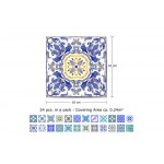 Csempe matrica - Mediterranean Skye Classic Blue Mosaic - 24 drb - 10x10 cm
